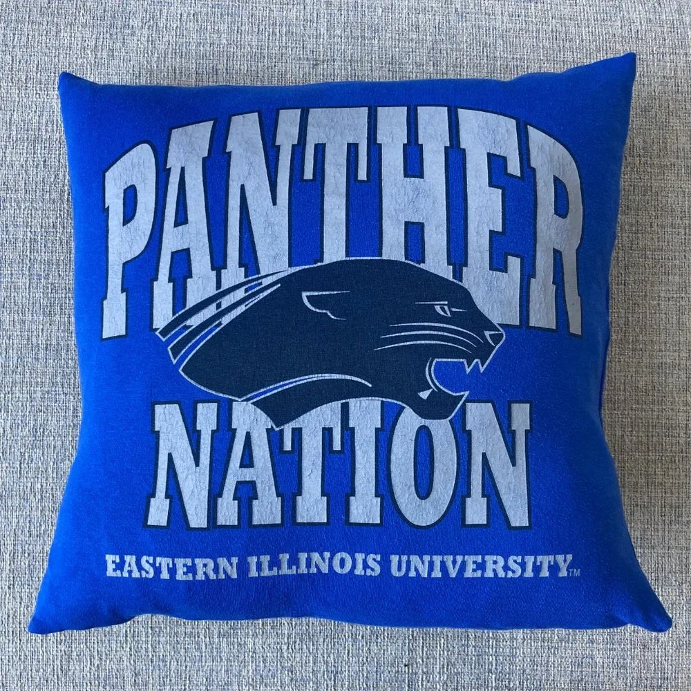 Eastern Illinois University EIU Panthers t shirt 16 x 16 throw pillow cover
